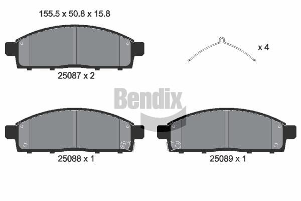 Bendix USA BPD1548 Brake Pad Set, disc brake BPD1548: Buy near me in Poland at 2407.PL - Good price!