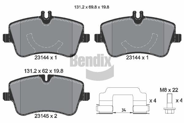 Bendix USA BPD1520 Brake Pad Set, disc brake BPD1520: Buy near me in Poland at 2407.PL - Good price!