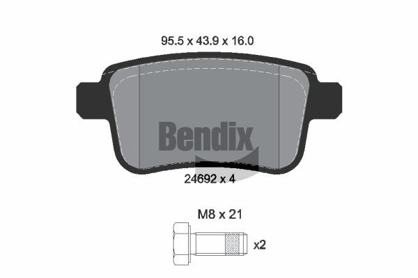 Bendix USA BPD1532 Гальмівні колодки, комплект BPD1532: Приваблива ціна - Купити у Польщі на 2407.PL!