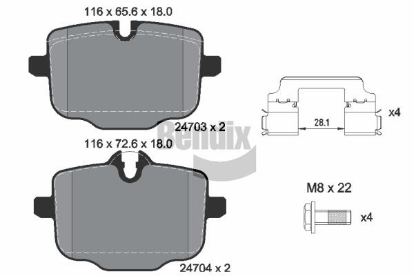 Bendix USA BPD1467 Brake Pad Set, disc brake BPD1467: Buy near me in Poland at 2407.PL - Good price!