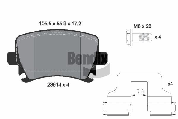 Bendix USA BPD1062 Brake Pad Set, disc brake BPD1062: Buy near me in Poland at 2407.PL - Good price!