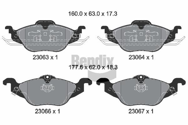 Bendix USA BPD1129 Brake Pad Set, disc brake BPD1129: Buy near me in Poland at 2407.PL - Good price!