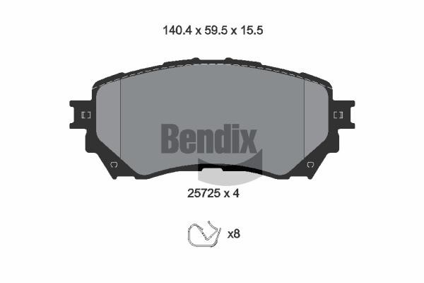 Bendix USA BPD2263 Гальмівні колодки, комплект BPD2263: Приваблива ціна - Купити у Польщі на 2407.PL!