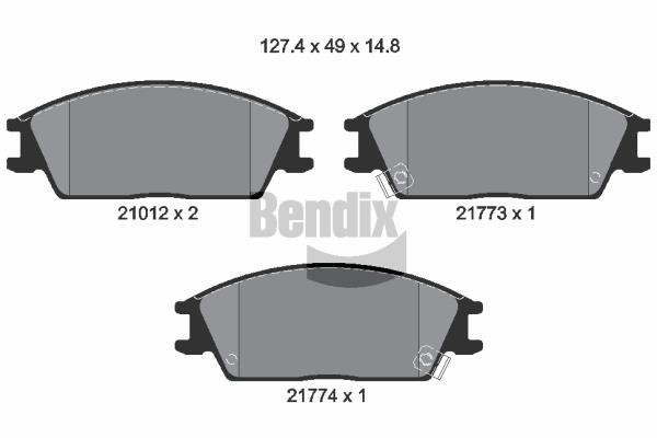 Bendix USA BPD1303 Brake Pad Set, disc brake BPD1303: Buy near me in Poland at 2407.PL - Good price!