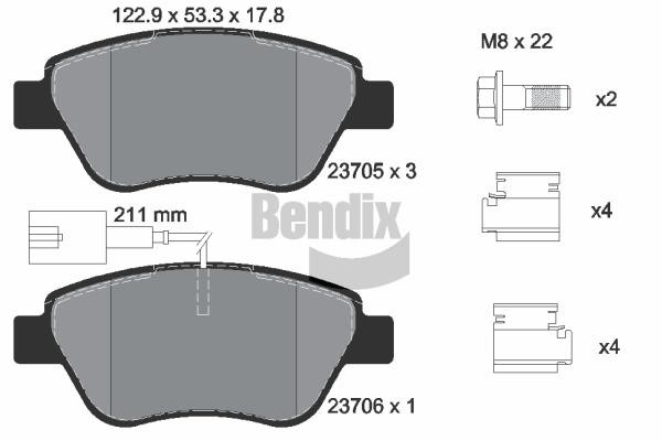 Bendix USA BPD1028 Brake Pad Set, disc brake BPD1028: Buy near me in Poland at 2407.PL - Good price!