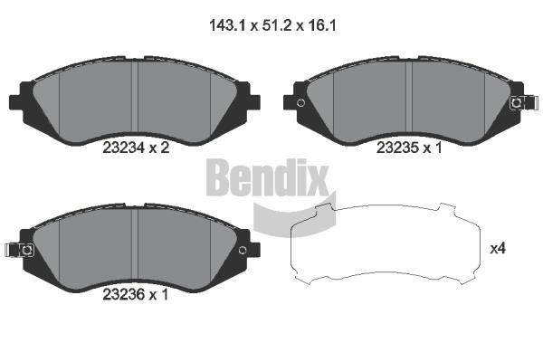 Bendix USA BPD1949 Brake Pad Set, disc brake BPD1949: Buy near me in Poland at 2407.PL - Good price!