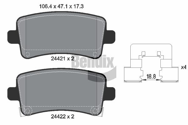 Bendix USA BPD1243 Brake Pad Set, disc brake BPD1243: Buy near me in Poland at 2407.PL - Good price!