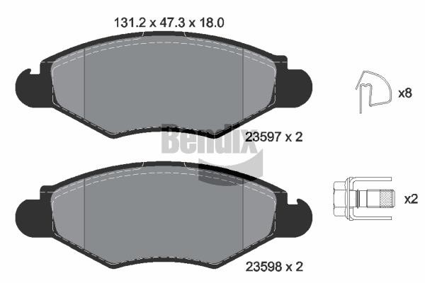 Bendix USA BPD1024 Brake Pad Set, disc brake BPD1024: Buy near me in Poland at 2407.PL - Good price!
