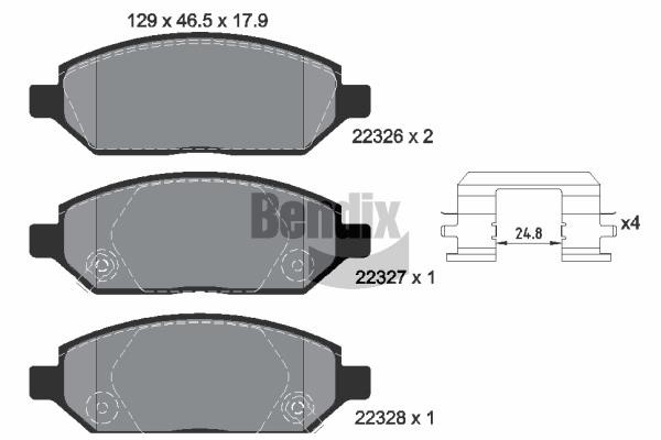 Bendix USA BPD1456 Brake Pad Set, disc brake BPD1456: Buy near me in Poland at 2407.PL - Good price!