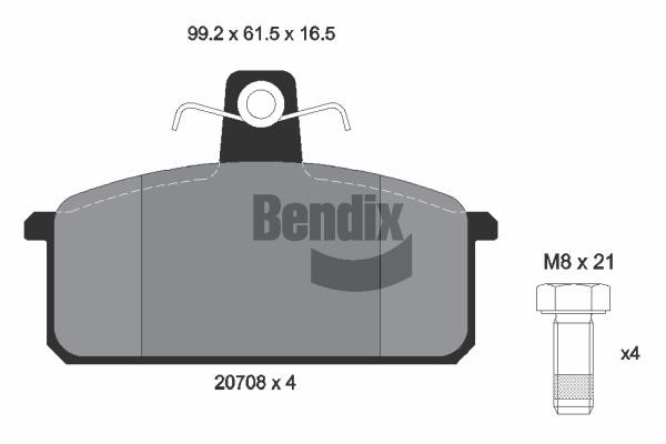 Bendix USA BPD1721 Brake Pad Set, disc brake BPD1721: Buy near me in Poland at 2407.PL - Good price!