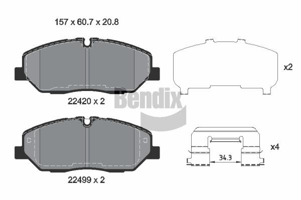 Bendix USA BPD1889 Brake Pad Set, disc brake BPD1889: Buy near me in Poland at 2407.PL - Good price!