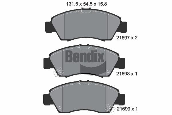 Bendix USA BPD1327 Гальмівні колодки, комплект BPD1327: Приваблива ціна - Купити у Польщі на 2407.PL!