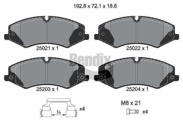 Bendix USA BPD1334 Brake Pad Set, disc brake BPD1334: Buy near me in Poland at 2407.PL - Good price!