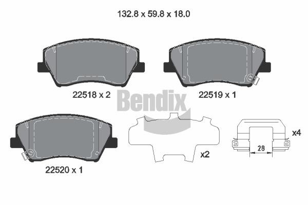 Bendix USA BPD2317 Гальмівні колодки, комплект BPD2317: Приваблива ціна - Купити у Польщі на 2407.PL!