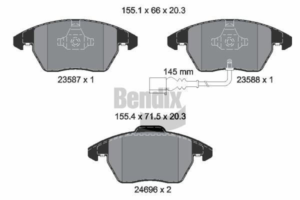 Bendix USA BPD1087 Brake Pad Set, disc brake BPD1087: Buy near me in Poland at 2407.PL - Good price!