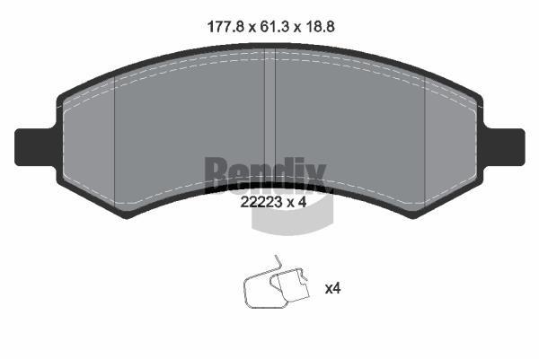 Bendix USA BPD1878 Brake Pad Set, disc brake BPD1878: Buy near me in Poland at 2407.PL - Good price!