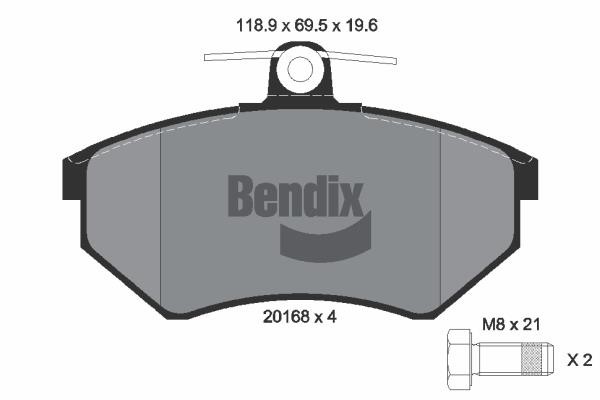 Bendix USA BPD1284 Brake Pad Set, disc brake BPD1284: Buy near me in Poland at 2407.PL - Good price!