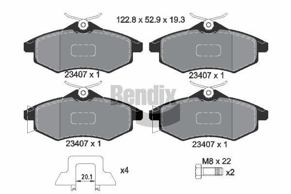 Bendix USA BPD1029 Scheibenbremsbeläge, Set BPD1029: Kaufen Sie zu einem guten Preis in Polen bei 2407.PL!