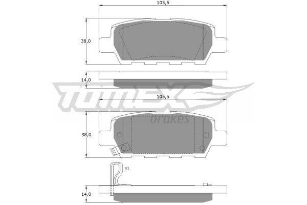 Tomex TX 14-21 Brake Pad Set, disc brake TX1421: Buy near me in Poland at 2407.PL - Good price!