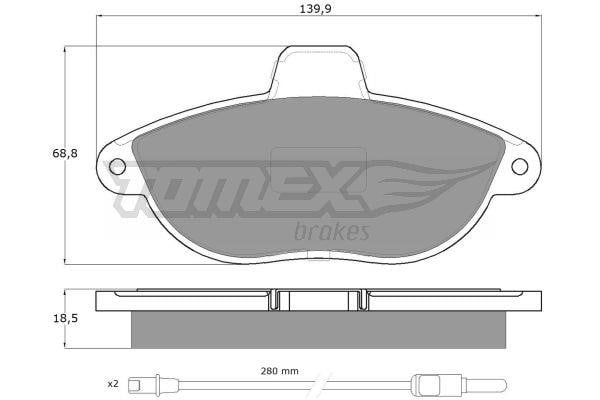 Tomex TX 13-35 Brake Pad Set, disc brake TX1335: Buy near me in Poland at 2407.PL - Good price!