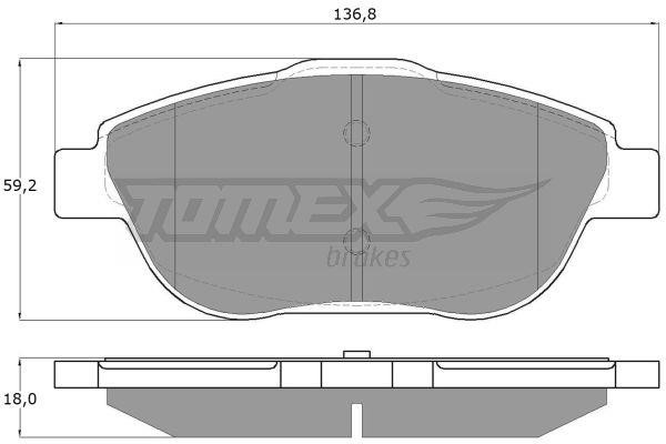 Tomex TX 16-25 Brake Pad Set, disc brake TX1625: Buy near me in Poland at 2407.PL - Good price!