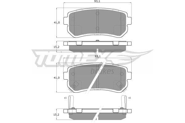 Tomex TX 16-28 Rear disc brake pads, set TX1628: Buy near me in Poland at 2407.PL - Good price!
