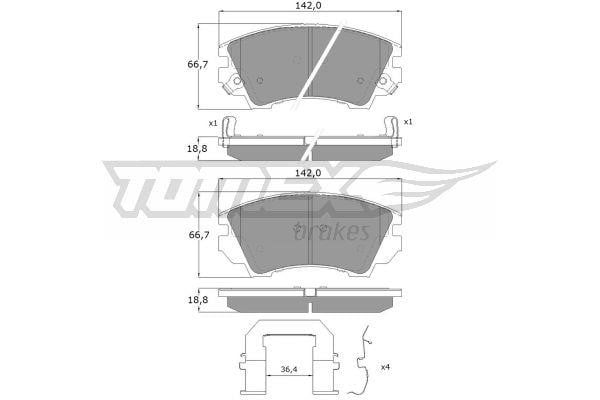 Tomex TX 16-34 Brake Pad Set, disc brake TX1634: Buy near me in Poland at 2407.PL - Good price!