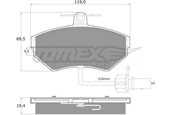 Tomex TX 13-121 Гальмівні колодки, комплект TX13121: Приваблива ціна - Купити у Польщі на 2407.PL!