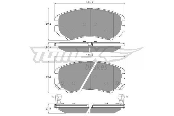 Tomex TX 15-29 Brake Pad Set, disc brake TX1529: Buy near me in Poland at 2407.PL - Good price!