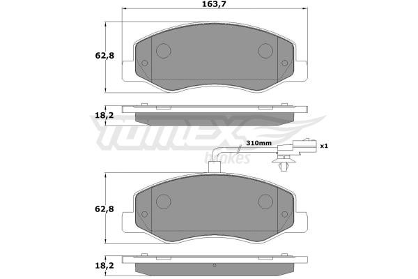 Tomex TX 16-49 Rear disc brake pads, set TX1649: Buy near me at 2407.PL in Poland at an Affordable price!