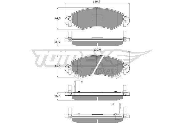 Tomex TX 12-96 Brake Pad Set, disc brake TX1296: Buy near me in Poland at 2407.PL - Good price!