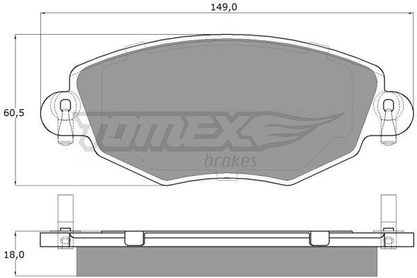 Tomex TX 12-58 Brake Pad Set, disc brake TX1258: Buy near me in Poland at 2407.PL - Good price!