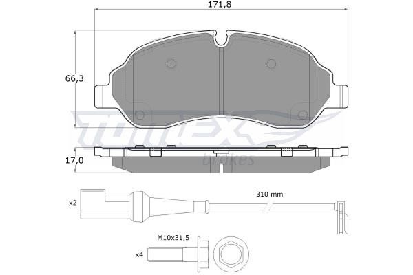 Tomex TX 18-04 Тормозные колодки дисковые передние, комплект TX1804: Отличная цена - Купить в Польше на 2407.PL!