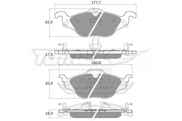 Tomex TX 12-21 Brake Pad Set, disc brake TX1221: Buy near me at 2407.PL in Poland at an Affordable price!