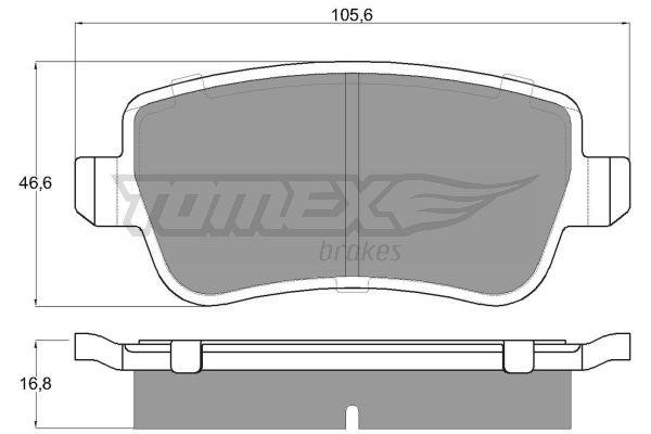 Tomex TX 16-74 Rear disc brake pads, set TX1674: Buy near me in Poland at 2407.PL - Good price!