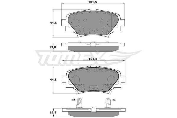 Tomex TX 17-24 Rear disc brake pads, set TX1724: Buy near me in Poland at 2407.PL - Good price!