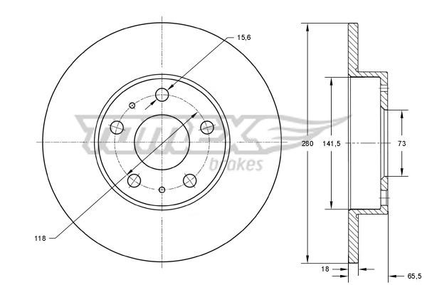 Tomex TX 73-46 Unventilated front brake disc TX7346: Buy near me in Poland at 2407.PL - Good price!