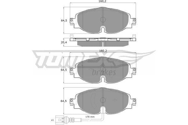 Tomex TX 16-97 Brake Pad Set, disc brake TX1697: Buy near me in Poland at 2407.PL - Good price!