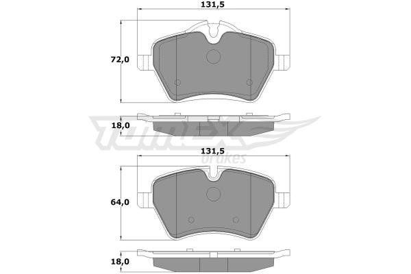 Tomex TX 16-04 Front disc brake pads, set TX1604: Buy near me in Poland at 2407.PL - Good price!