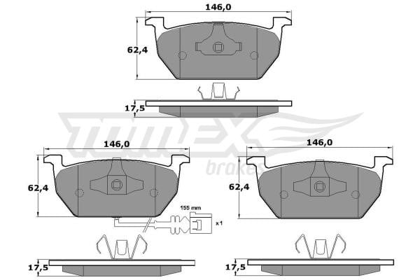 Tomex TX 17-03 Brake Pad Set, disc brake TX1703: Buy near me in Poland at 2407.PL - Good price!