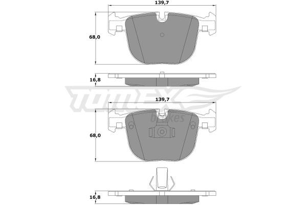 Tomex TX 17-38 Rear disc brake pads, set TX1738: Buy near me in Poland at 2407.PL - Good price!