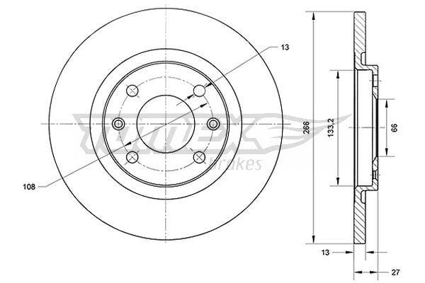 Tomex TX 70-94 Unventilated front brake disc TX7094: Buy near me in Poland at 2407.PL - Good price!