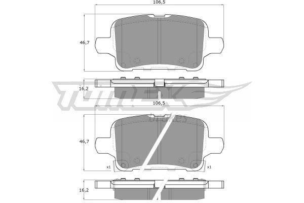 Tomex TX 19-11 Brake Pad Set, disc brake TX1911: Buy near me in Poland at 2407.PL - Good price!