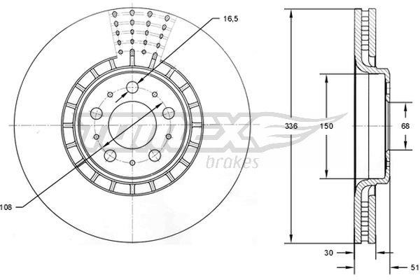 Tomex TX 73-09 Front brake disc ventilated TX7309: Buy near me in Poland at 2407.PL - Good price!