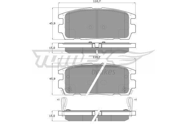 Tomex TX 16-43 Brake Pad Set, disc brake TX1643: Buy near me at 2407.PL in Poland at an Affordable price!