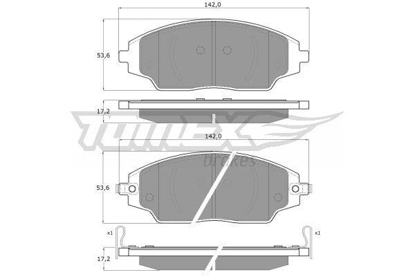 Tomex TX 17-00 Гальмівні колодки, комплект TX1700: Приваблива ціна - Купити у Польщі на 2407.PL!