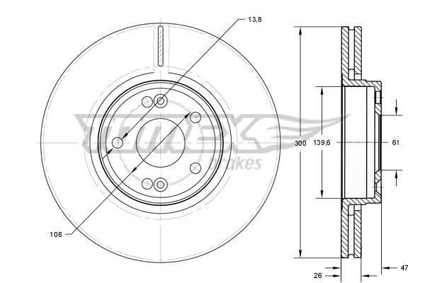 Tomex TX 72-12 Front brake disc ventilated TX7212: Buy near me in Poland at 2407.PL - Good price!