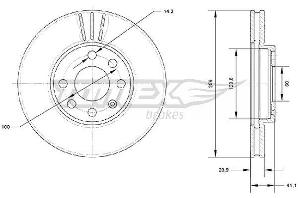 Tomex TX 70-17 Front brake disc ventilated TX7017: Buy near me in Poland at 2407.PL - Good price!