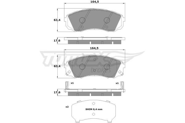 Tomex TX 17-49 Front disc brake pads, set TX1749: Buy near me at 2407.PL in Poland at an Affordable price!