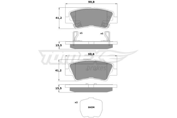 Tomex TX 17-48 Rear disc brake pads, set TX1748: Buy near me in Poland at 2407.PL - Good price!